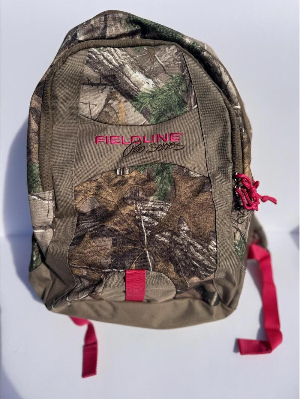 Fieldline Pro Series Backpack Two Pouch Organizer Camo W Pink Accents 18”